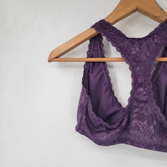 Cosabella Never Say Never Racerback Bralette Size Medium Zaadi Purple Lace - Picture 8 of 12